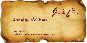 Jakoby Ákos névjegykártya