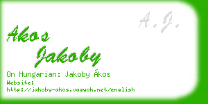 akos jakoby business card