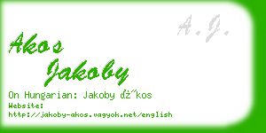 akos jakoby business card